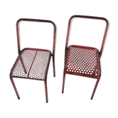 Duo industrial metal chairs