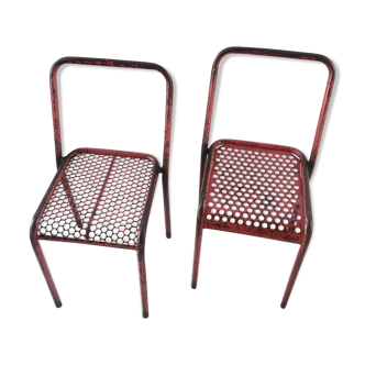 Duo industrial metal chairs