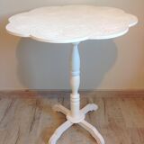 White side table in painted wood and decorated top