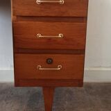 vintage desk with wooden storage drawers