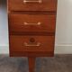 vintage desk with wooden storage drawers