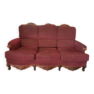 Canapé lit en velours - bordeaux