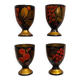 Vintage egg cups hand painted decor Russian vintage country decoration