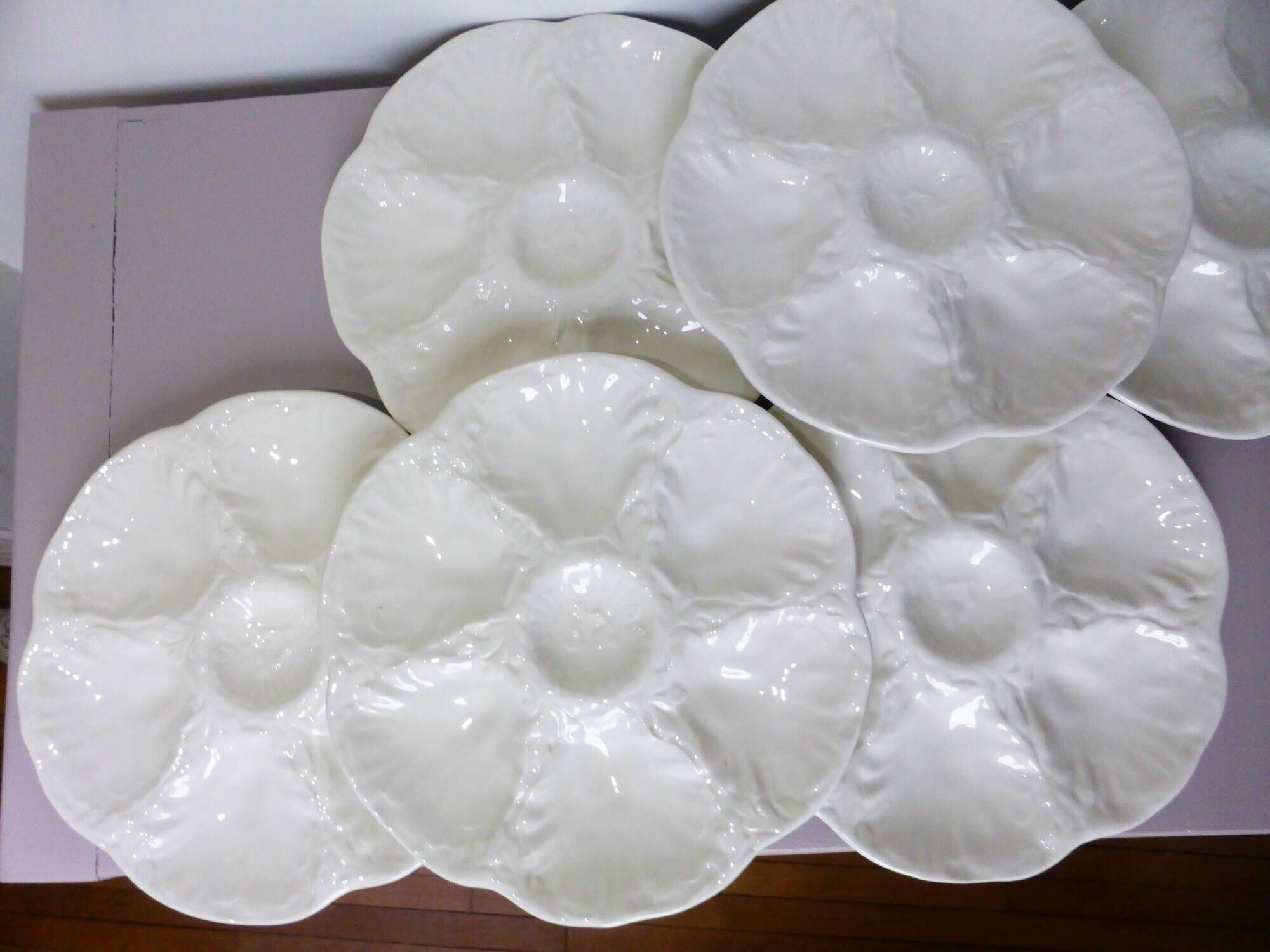6 vintage oyster plates from the Gien factory