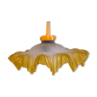 Art Deco pendant light in orange glass