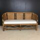 Bench 3 places in bamboo, rattan, cannage and brass