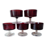Vintage ruby red Luminarc cups 70'