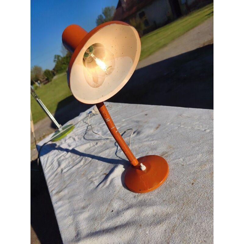 Vintage orange metal lamp