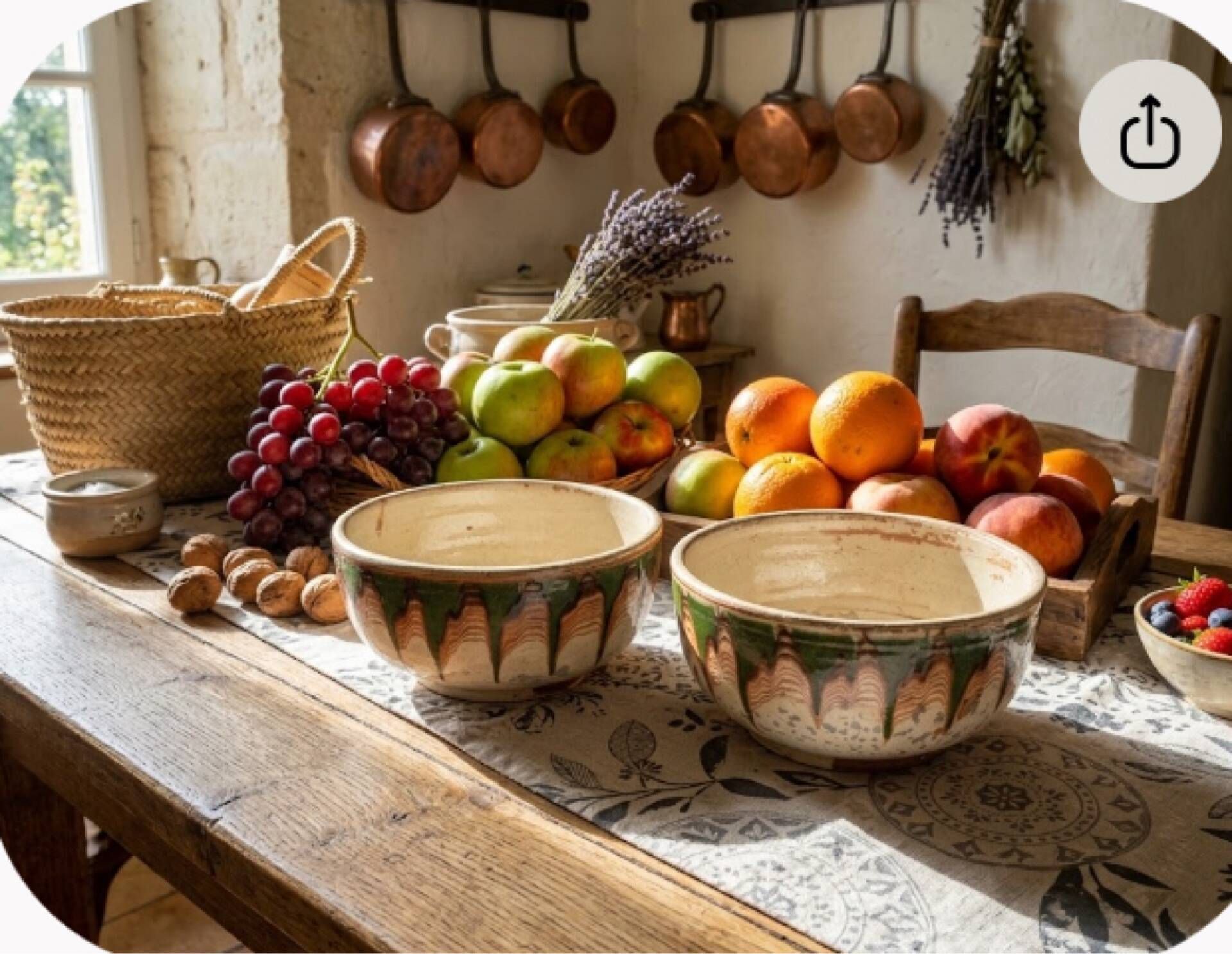 Pair of ancient glazed terracotta bowls with drips – Art po