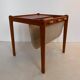 occasional table / magazine rack in teak and turbo-edged fabric