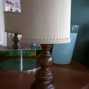Minimalist turned wood lamp