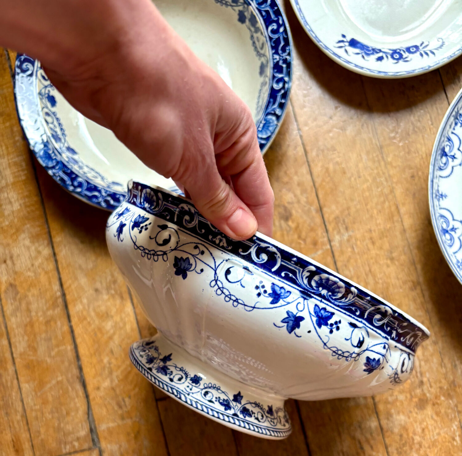 5 large serving plates, French production