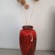 Large ceramic vase fat red lava