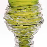 'Tamtam Honey' vase in crystal and green glass - Sem Schanzer (as l'Anverre