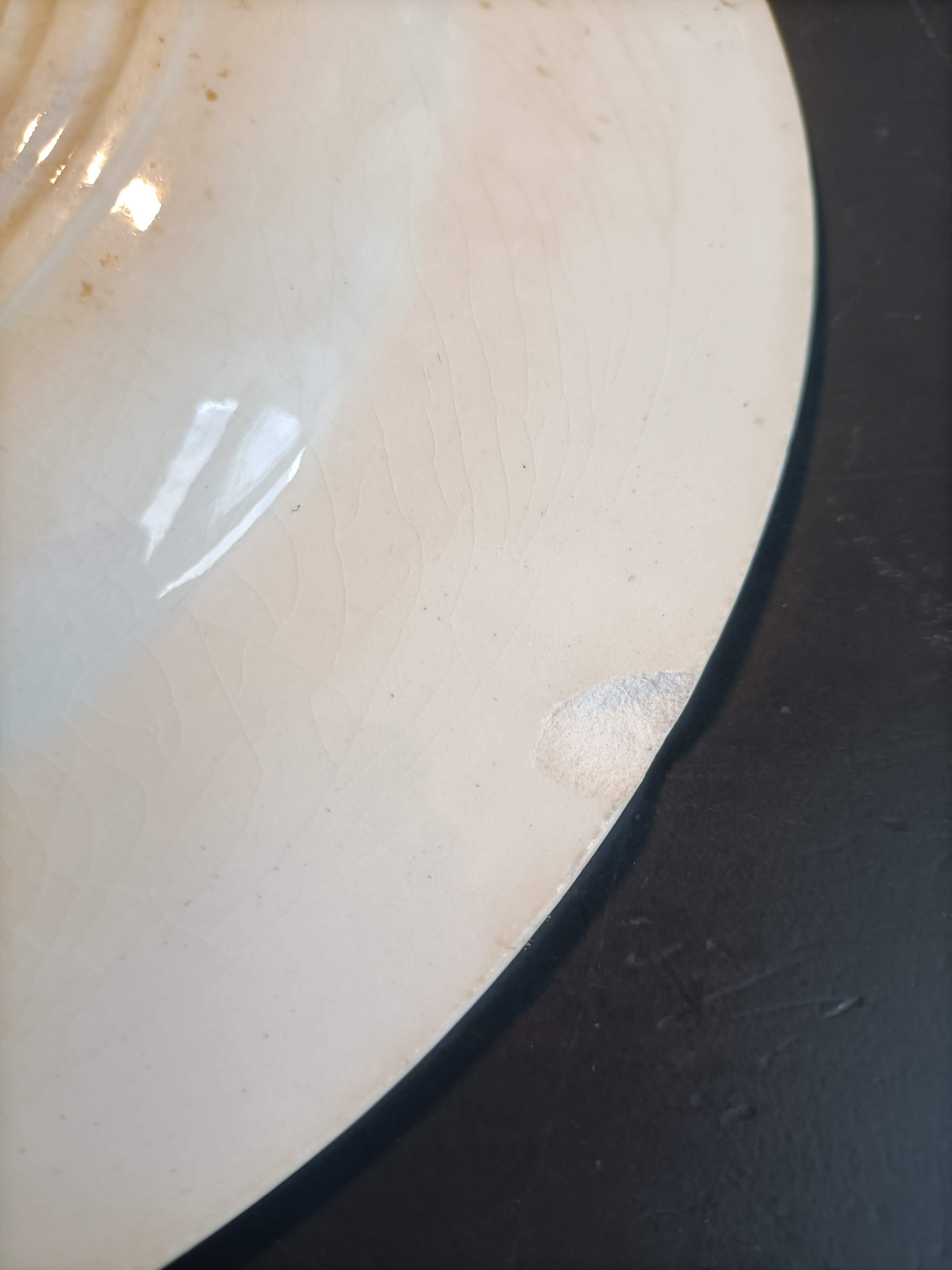 Assiette XIX° en Gien à motifs végétaux asiatiques