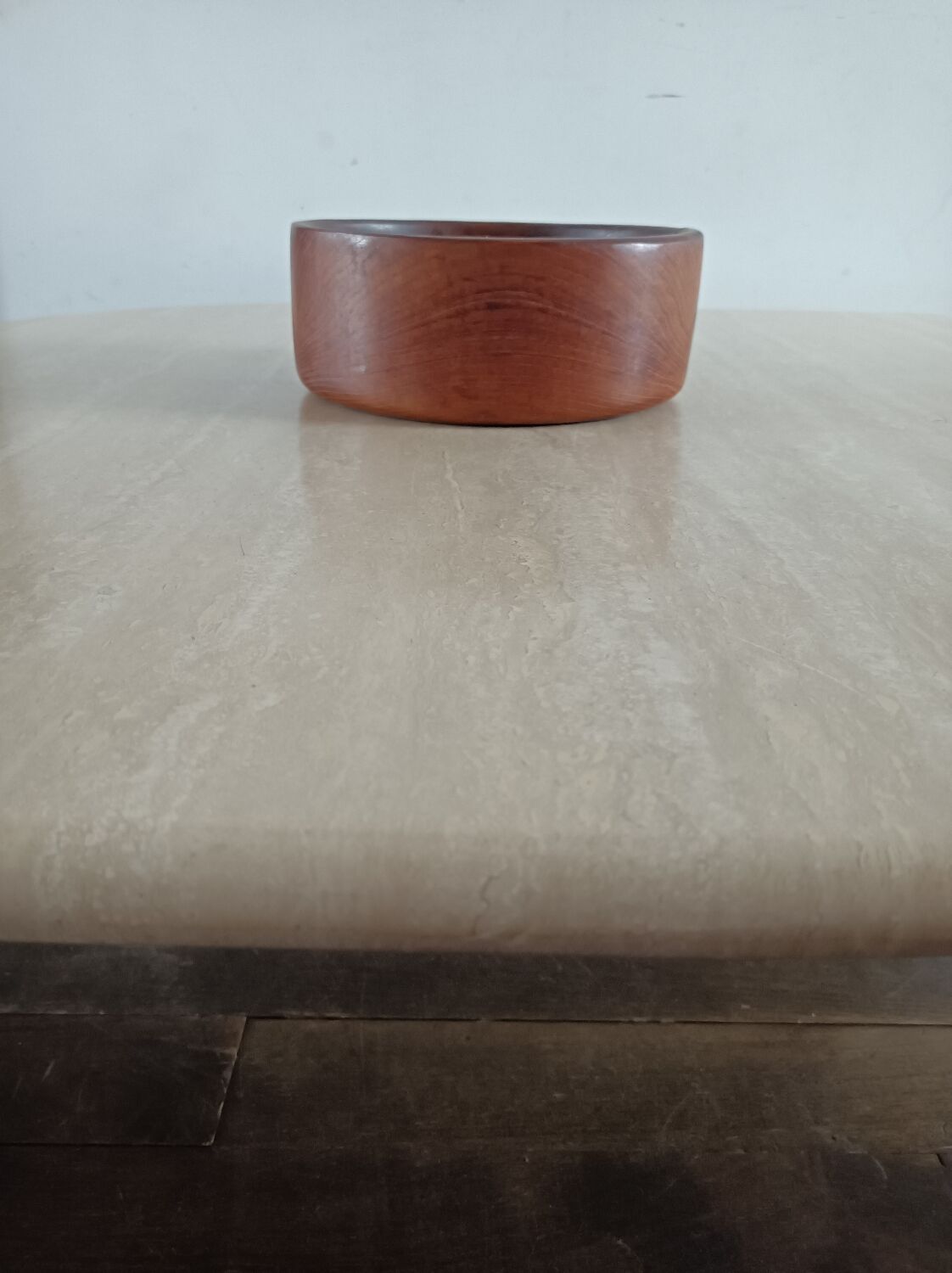 Large travertine coffee table drop shape
