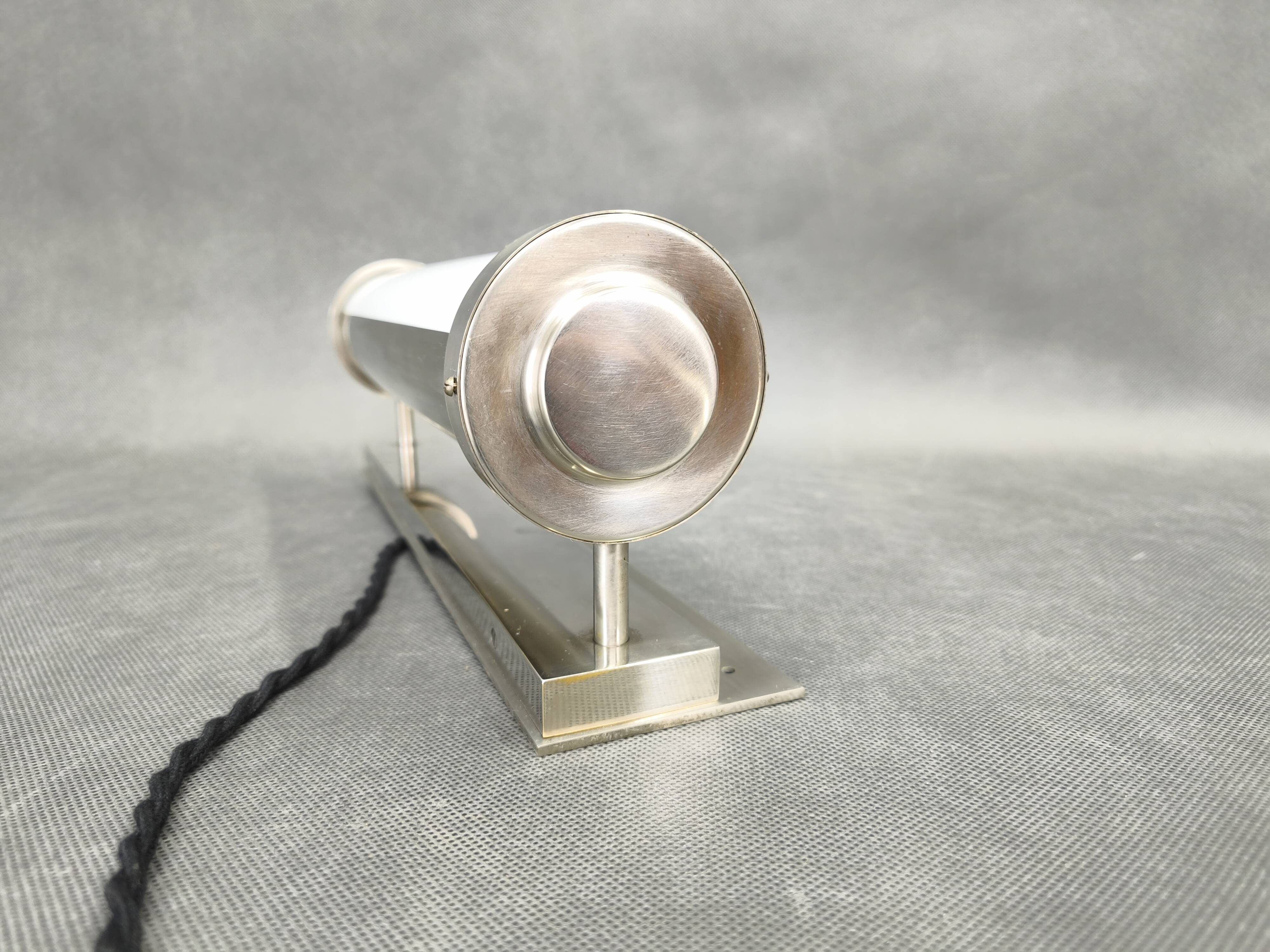 Bauhaus Nickel Wall Light with Glass Tube, 1930s