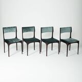 4 chaises en bois et velours Gibelli Giuseppe