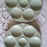 Antique earthenware oyster plates