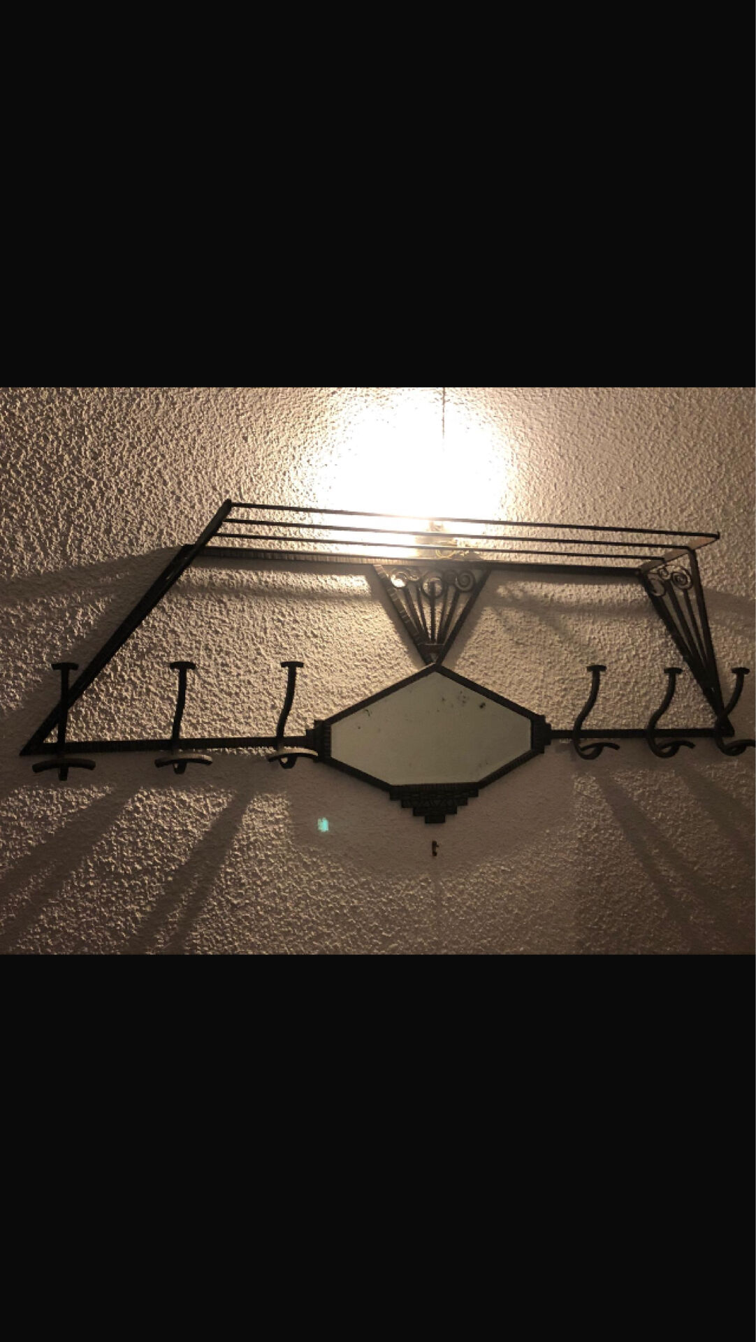 Porte mateau art déco fer forgé