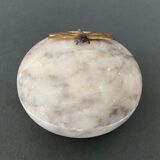 1900 alabaster ball shaped box surmounted by a golden dragonfly