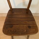 Set of 6 brutalist wooden chairs