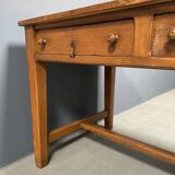 Large antique drapery fabric table