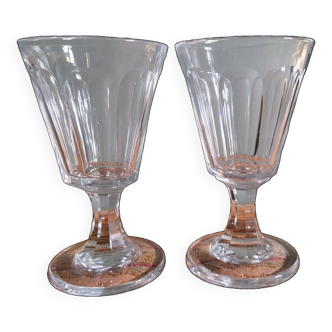 2 WINE GLASSES IN CUT BACCARAT CRYSTAL, 19TH CENTURY PERIOD CIRCA 1850 - 11.4CM