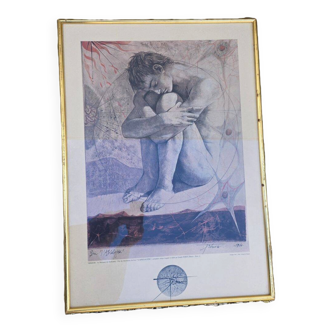 Pierre Yves Trémois Lithograph The Birth of the Overman for the Apocalypse