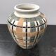 Ceramic vase white geometric decoration vintage