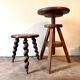 Turned wooden tripod stool