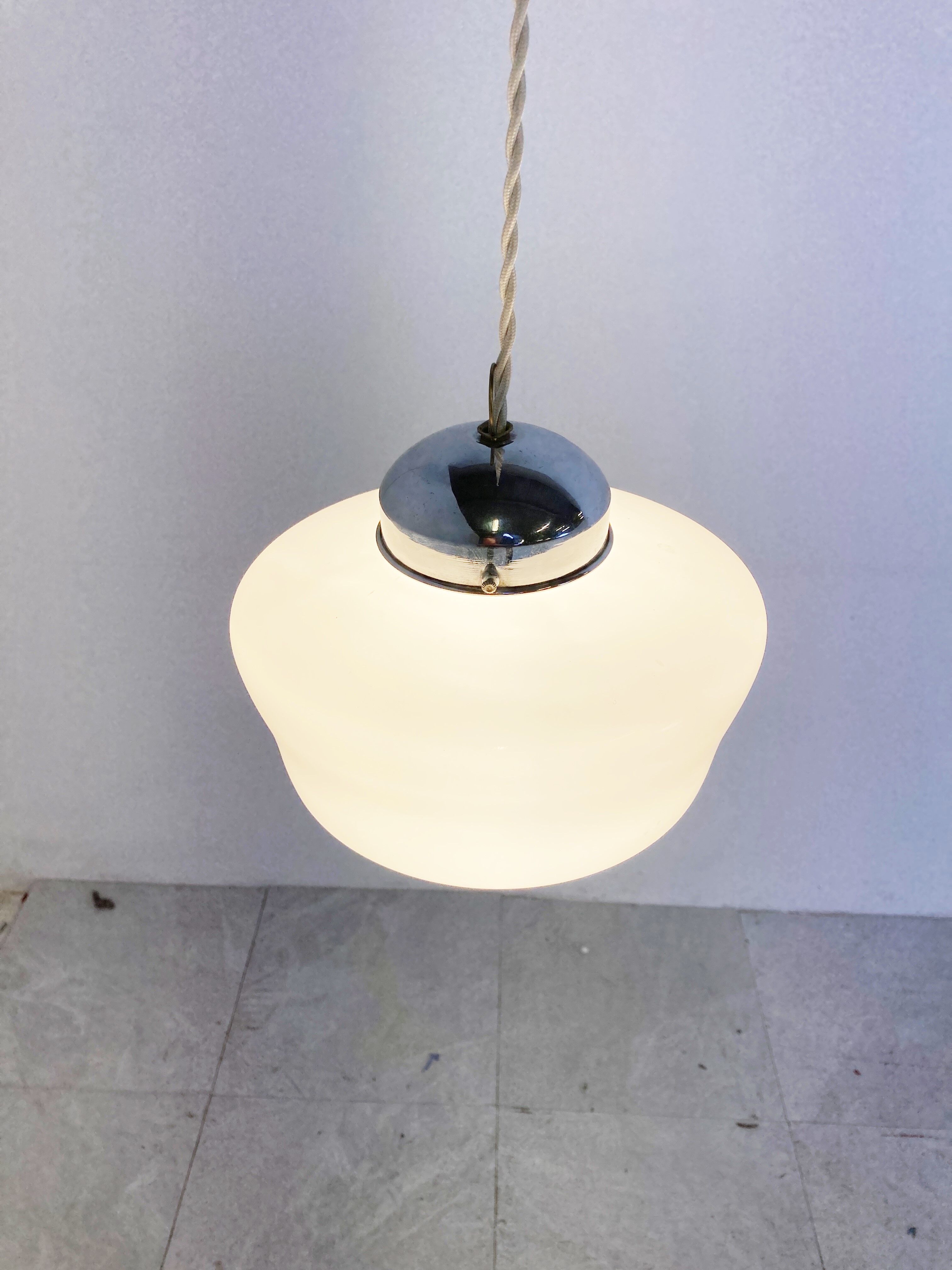 Opaline pendant light 1930s