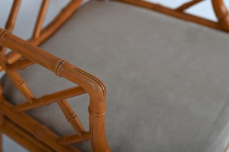 Faux bamboo chinese chippendale style armchair, 1970s