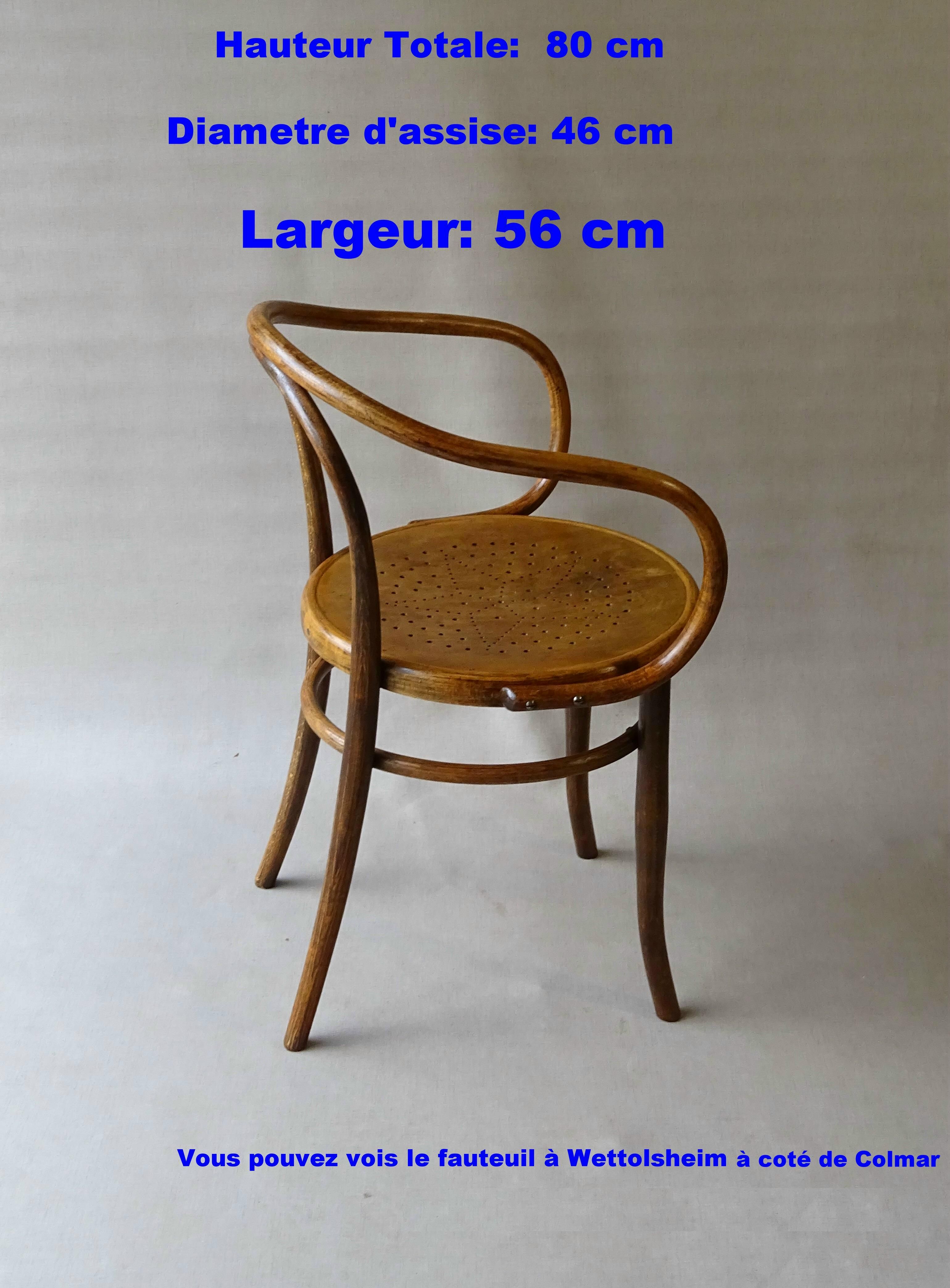 Armchair Le Corbusier by Fischel 1915 seat wood Etoile