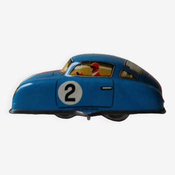 Jouets mécaniques  vintage ‘JW /Germany Western’  ‘voiture bleue n°2 ’