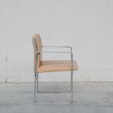 Set of Six Hans J Wegner 'JH811' Mid-Century Steel and Leather Dining Chairs