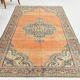 Green & Orange Turkish Vintage Rug, 182x286Cm