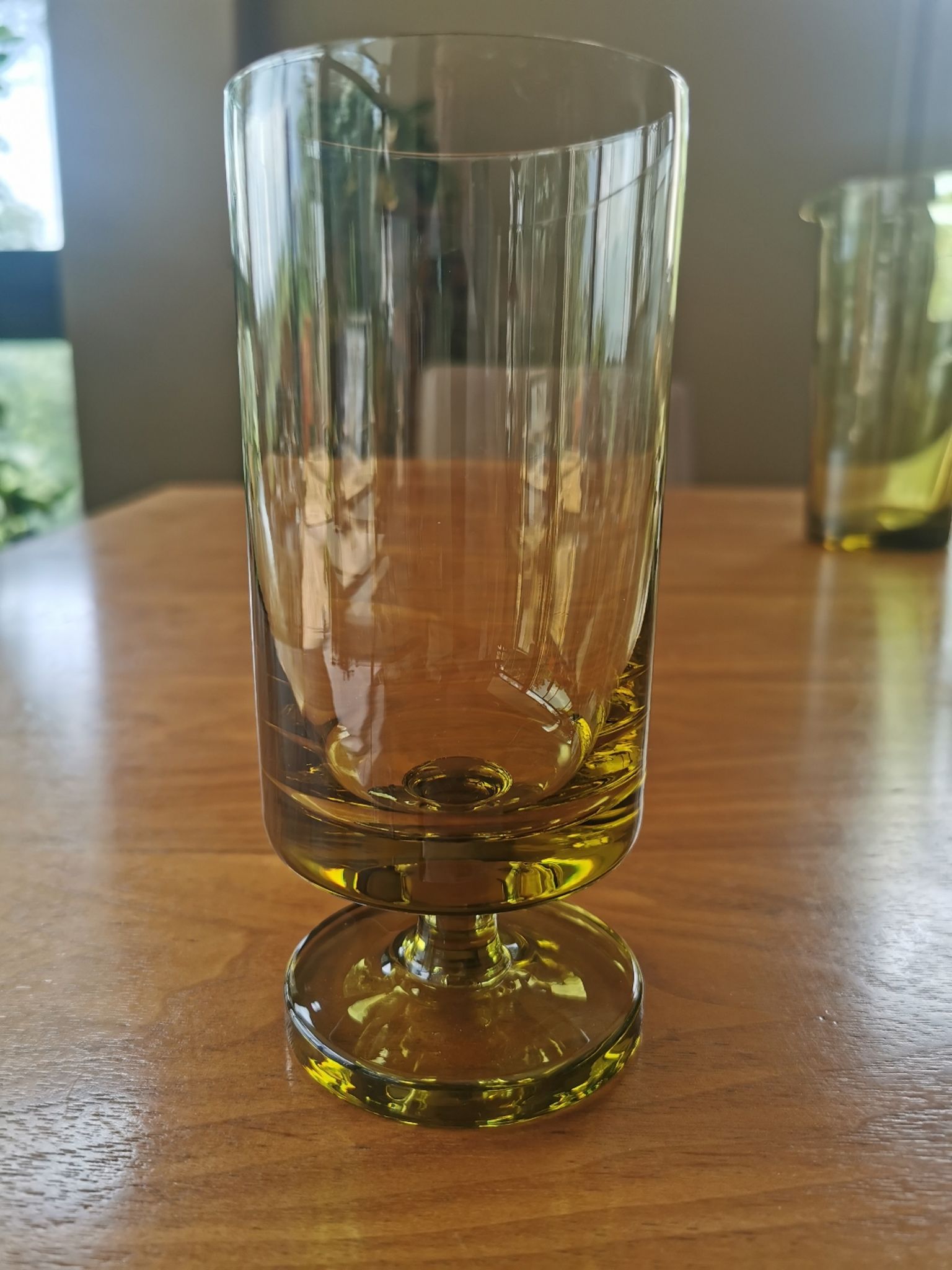 Vintage green glass lemonade set