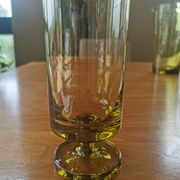 Vintage green glass lemonade set