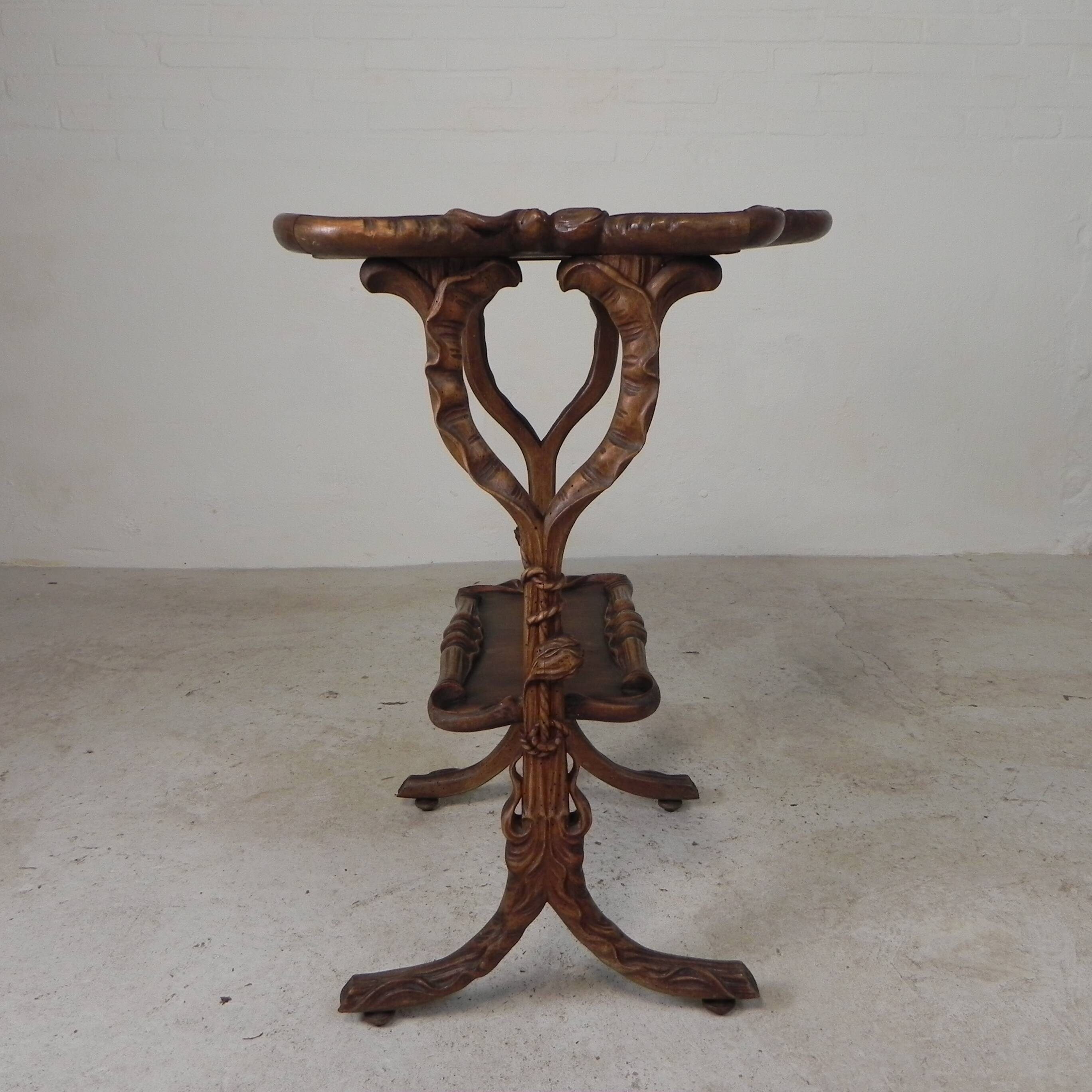 Art Nouveau tea table by Emile Galle, 1899