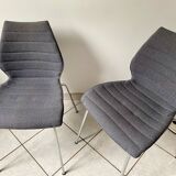 Pair of Kartell Mauï Soft grey chairs, designed by Vico Magistretti