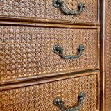 Commode vintage rotin cannage