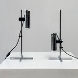 Set of two chrome table lamps by Targetti