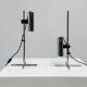 Ensemble de deux lampes de table en chrome par Targetti