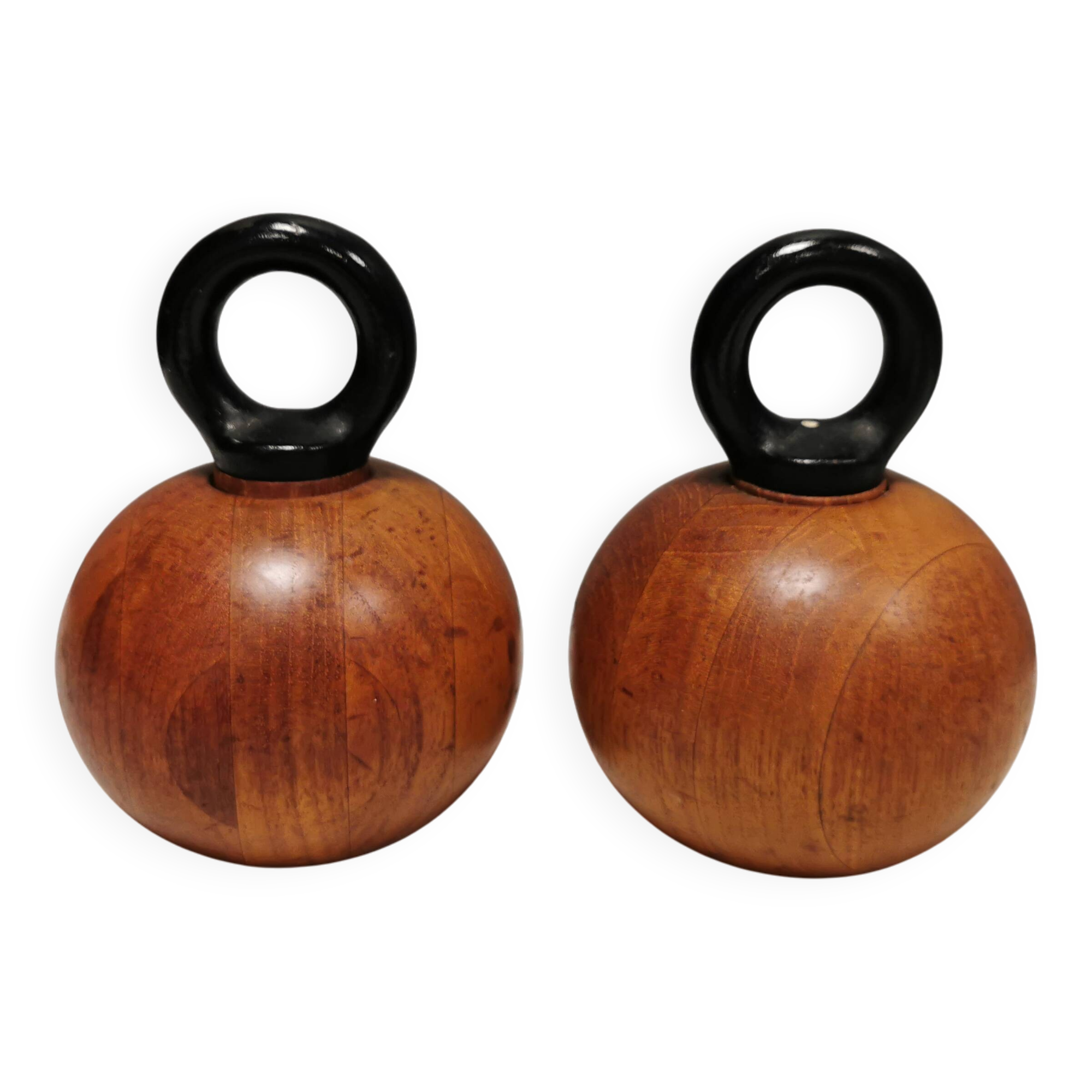 Pepper and salt grinders designed by nissen denmark in teak