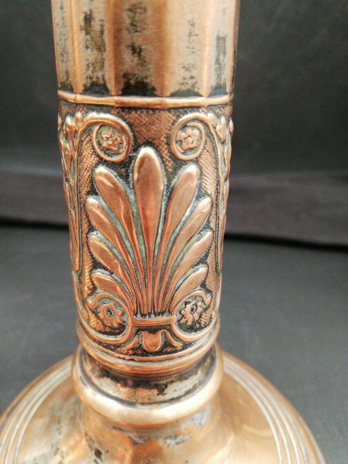 Couple of copper candlestick empire style