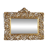 Miroir baroque ancien en bois sculpté et doré, Italie, XXe siècle