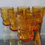 Series of 6 glasses and carafe from the 70s Italy