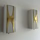 Pair of Loewy wall lights for Hilton, brass and Perspex, France 1965