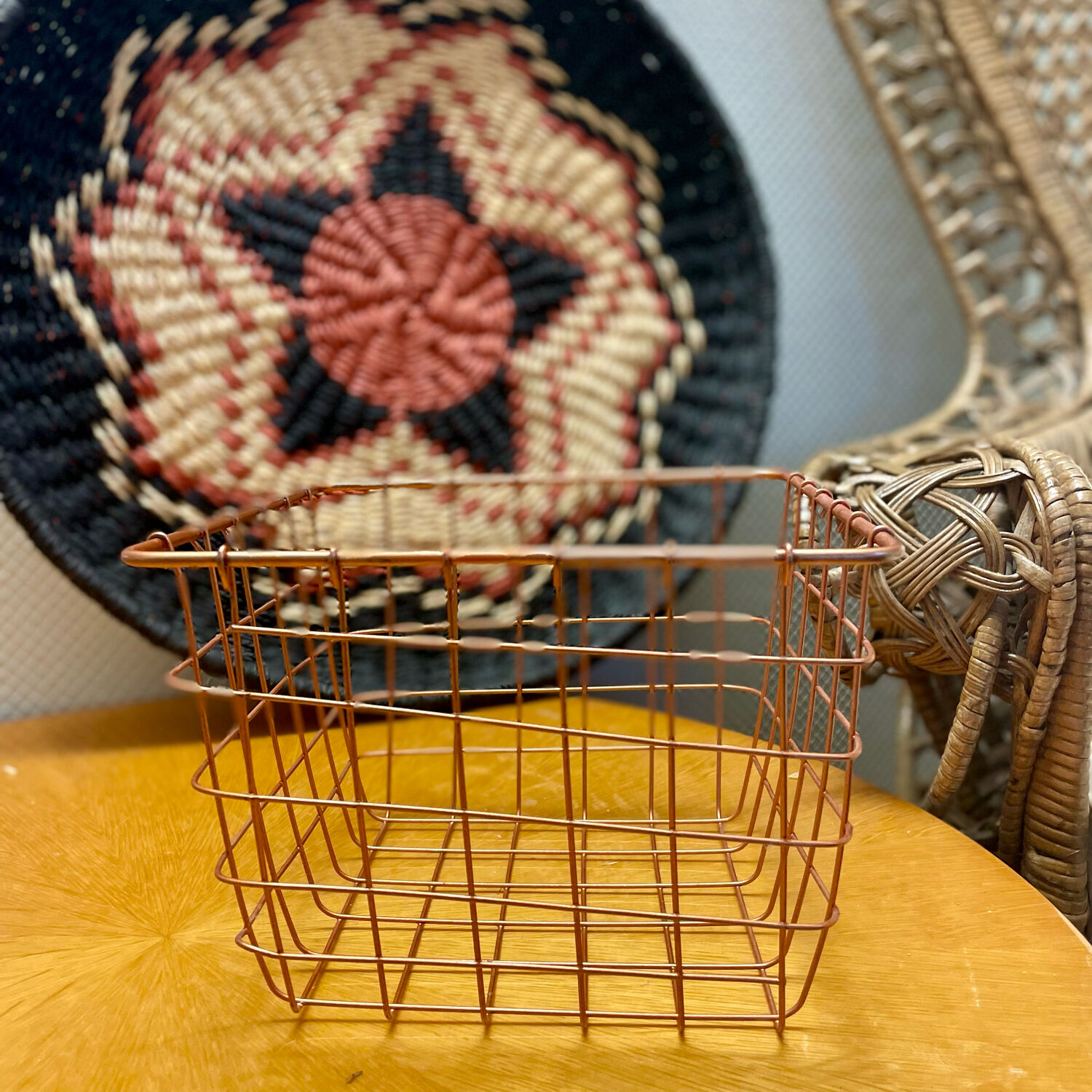 Metal storage basket